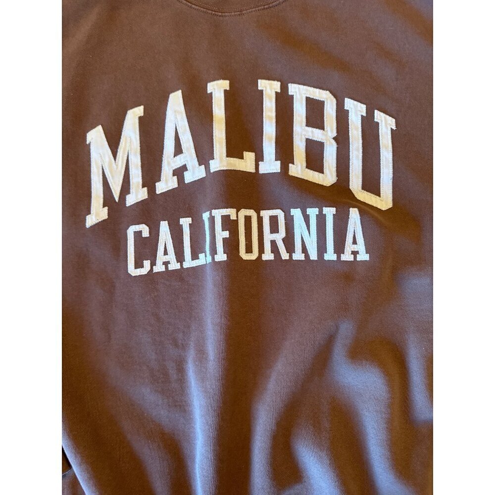 Brown Malibu California Sweatshirt J. Galt 70% Cotton 30% Polyester Size L - Picture 2 of 5